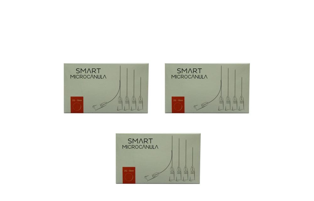 Cânula 25G x 50mm - 30 cânulas (3 caixas) - Preenchimento Facial - SMART