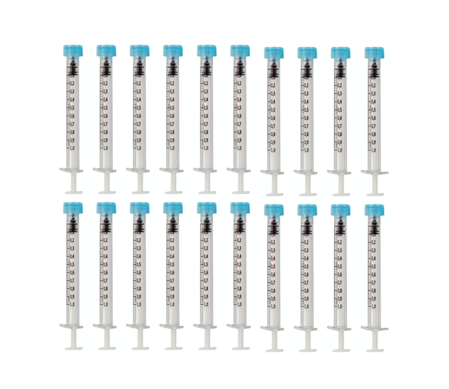 Seringa Cristal Policarbonato 1ml Resíduo Zero - 20 Seringas