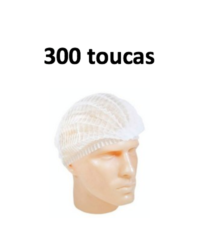 Toucas com elásticos - descartáveis - 300 toucas - DESCARPACK