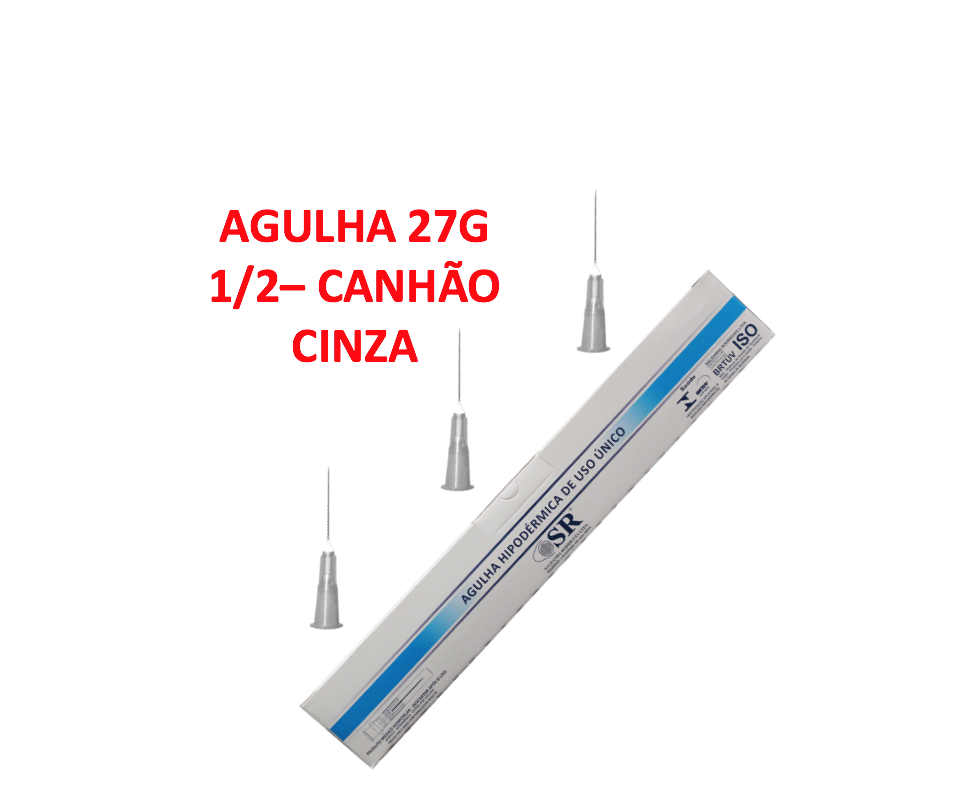 Agulha 27G 1/2 Botox - 13mm x 0,38mm - 100 agulhas