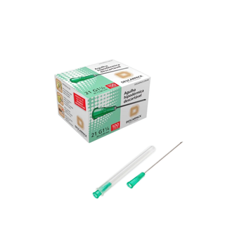 Agulha 21G 1 - 30mm x 0,80mm - 100 agulhas (canhão verde) - DESCARPACK
