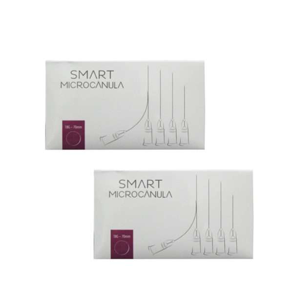 Cânula 18G x 70mm - 20 cânulas (2 caixas) - Preenchimento Facial - SMART.