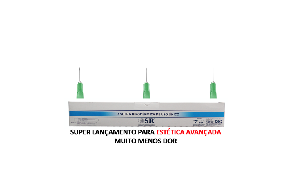 Agulha 32G Carboxiterapia - 12mm x 0,23mm - 100 agulhas