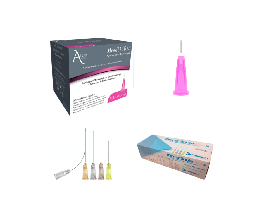 Cânula 22G x 50mm (10x) FABINJECT + Agulha 32G de Lebel 4mm x 0,23mm (100x) ALUR MED.