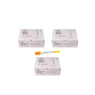 Seringa Insulina (ou botox) 0,5ml 6mm X 0,25mm 31G Ultrafina (50ui) - 300 Seringas - CEPALAB
