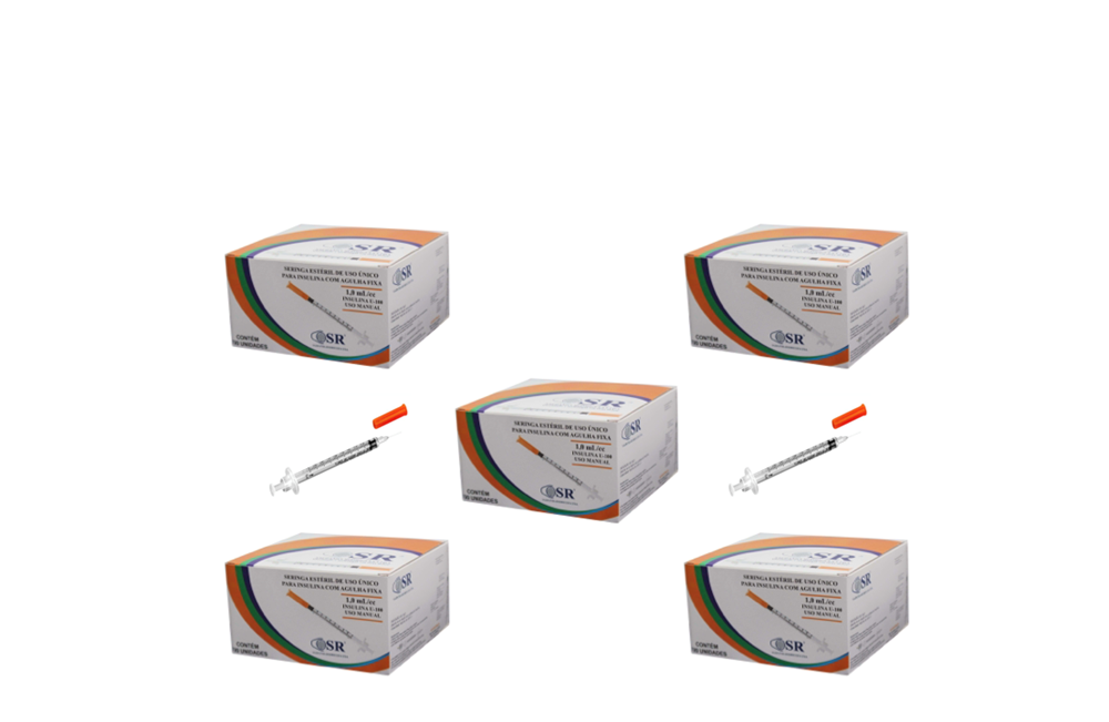 Seringa Aplic. de GH (somatropina) 1ml 6mm X 0,25mm (100ui) - 500 Seringas - SR