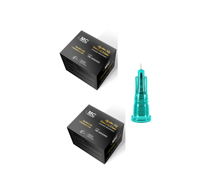 Agulha 32G - agulha de Lebel - 4mm x 0,23mm - 200 agulhas - Estética avançada - MEDICAL