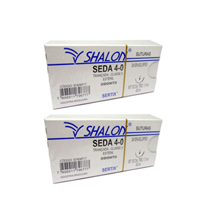Fio seda 4-0 cirúrgico 45cm - agulha TRG (cortante) 1,7cm MT 1/2 circ  - 2cxs (48 env.) - SHALON