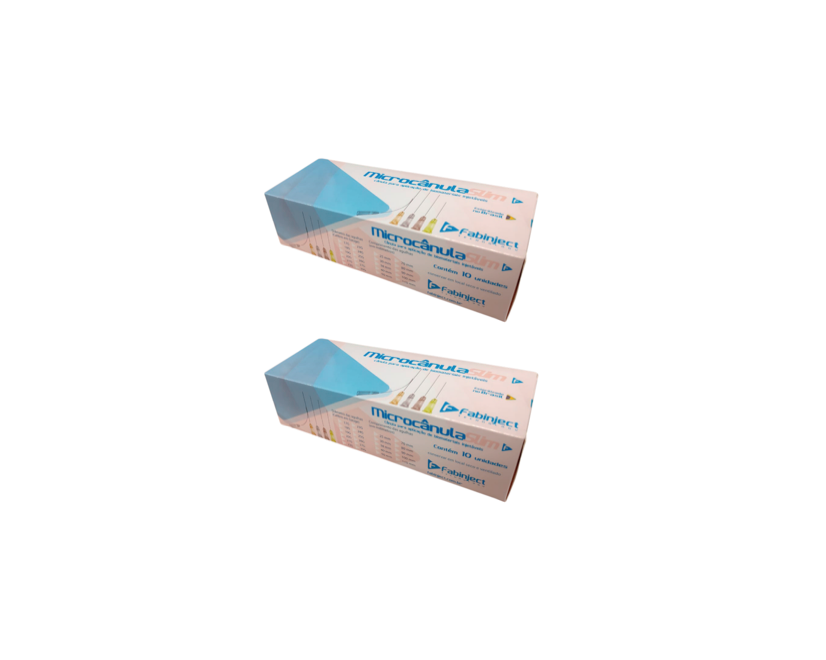 Cânula 30G x 25mm - 20 cânulas (2 caixas) - Preenchimento Facial - FABINJECT