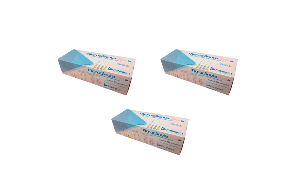 Cânula 30G x 25mm - 30 cânulas (3 caixas) - Preenchimento Facial - FABINJECT