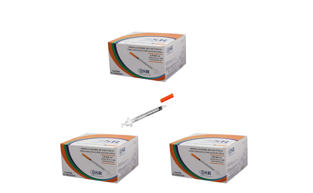 Seringa Botox 1ml 6mm X 0,25mm 31G Ultrafina (100ui) - 300 Seringas - SR