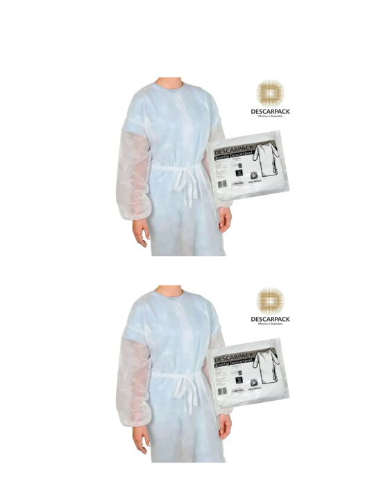 Avental descartável para procedimentos especiais - manga longa - 20 aventais - DESCARPACK