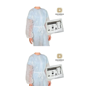 Avental descartável para procedimentos especiais - manga longa - 20 aventais - DESCARPACK