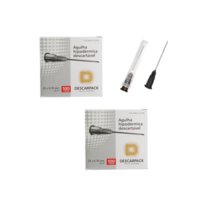 Agulha 22G 1 - 25mm x 0,70mm - 200 agulhas - DESCARPACK