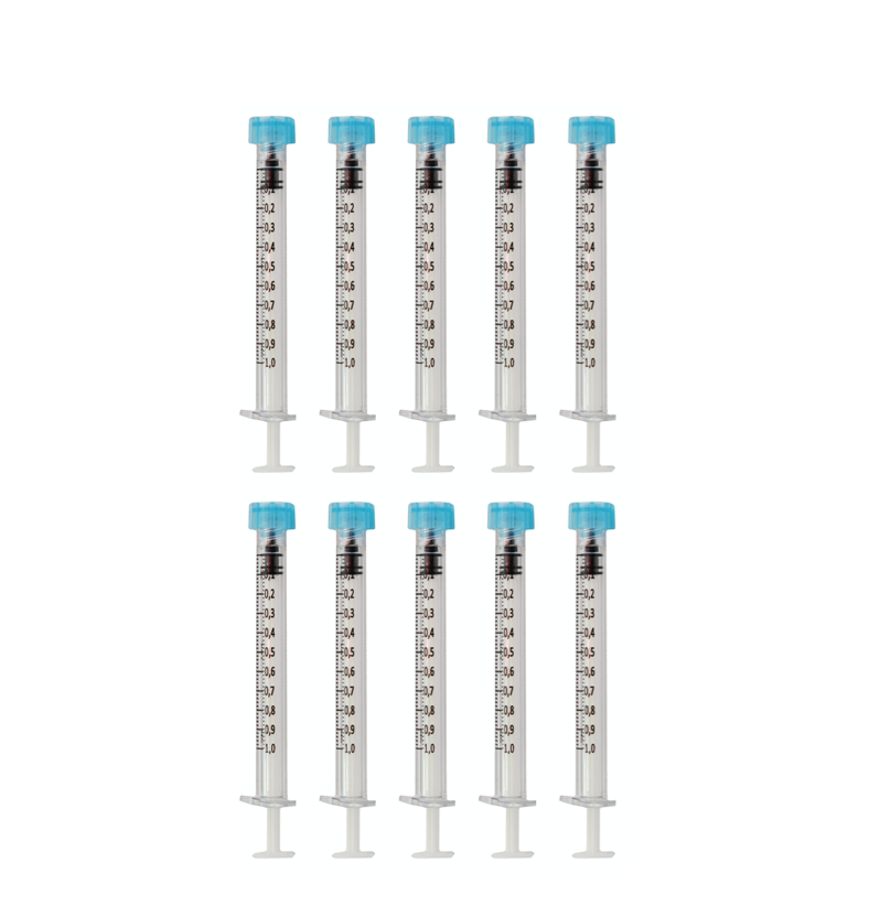 Seringa Cristal Policarbonato 1ml Resíduo Zero - 10 Seringas