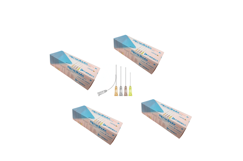 Cânula 21G x 50mm - 40 cânulas (4 caixas) - Preenchimento Facial - FABINJECT