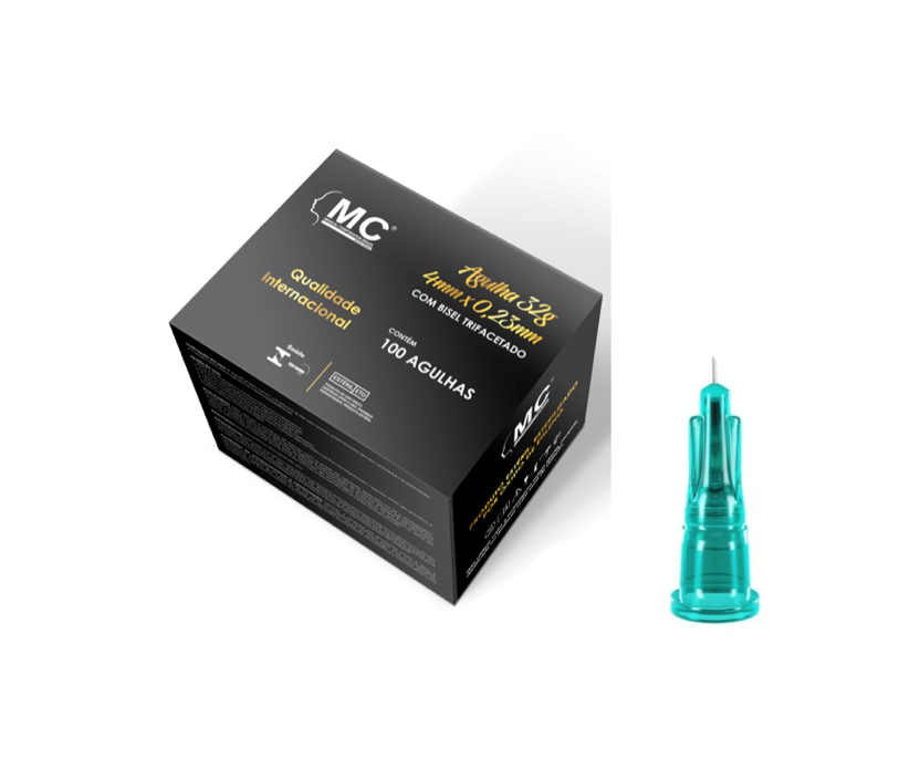 Agulha 32G - agulha de Lebel - 4mm x 0,23mm - 1000 agulhas - Estética avançada - MEDICAL.