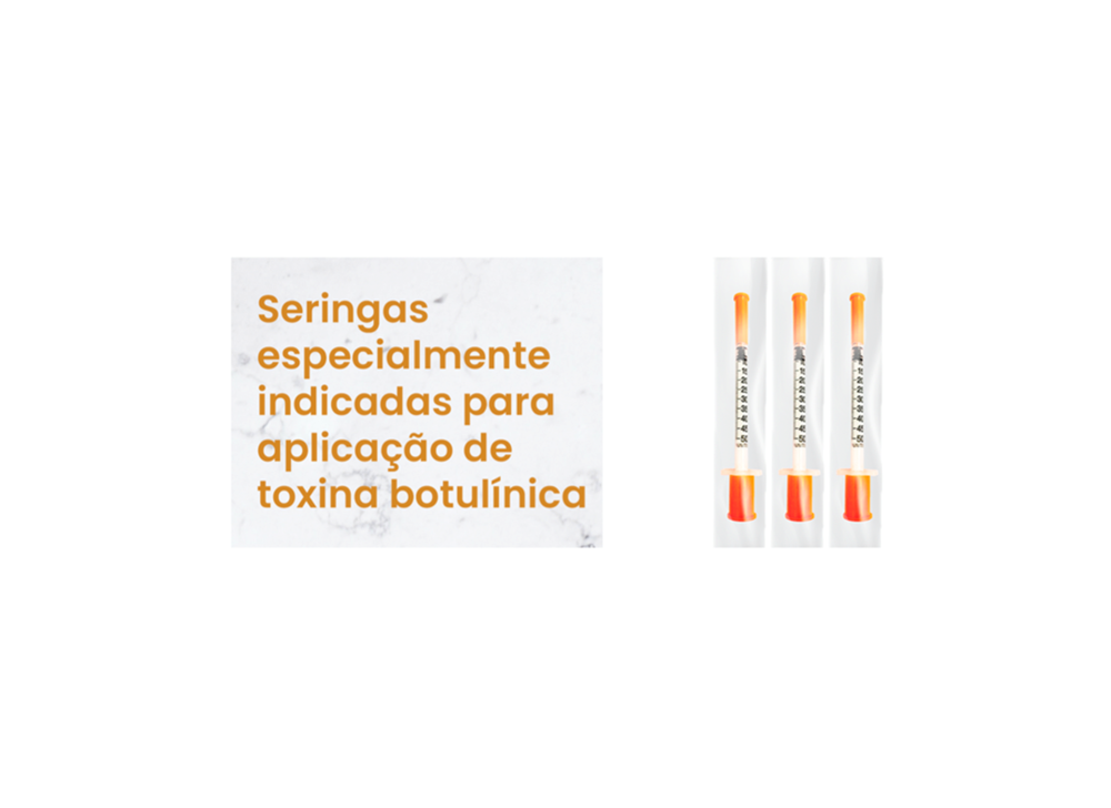 Seringa Botox 0,5ml 5mm x 0,23mm 32g (50ui) - 100 Seringas - UNIQMED