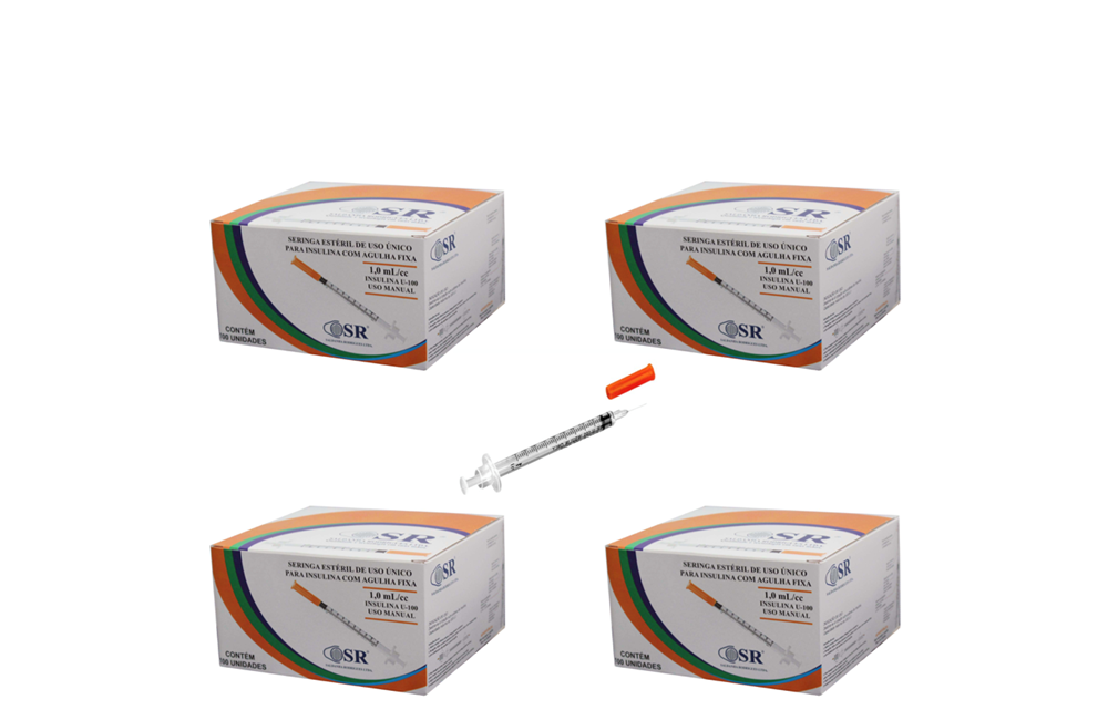 Seringa Aplic. de GH (somatropina) 1ml 6mm X 0,25mm (100ui) - 400 Seringas - SR