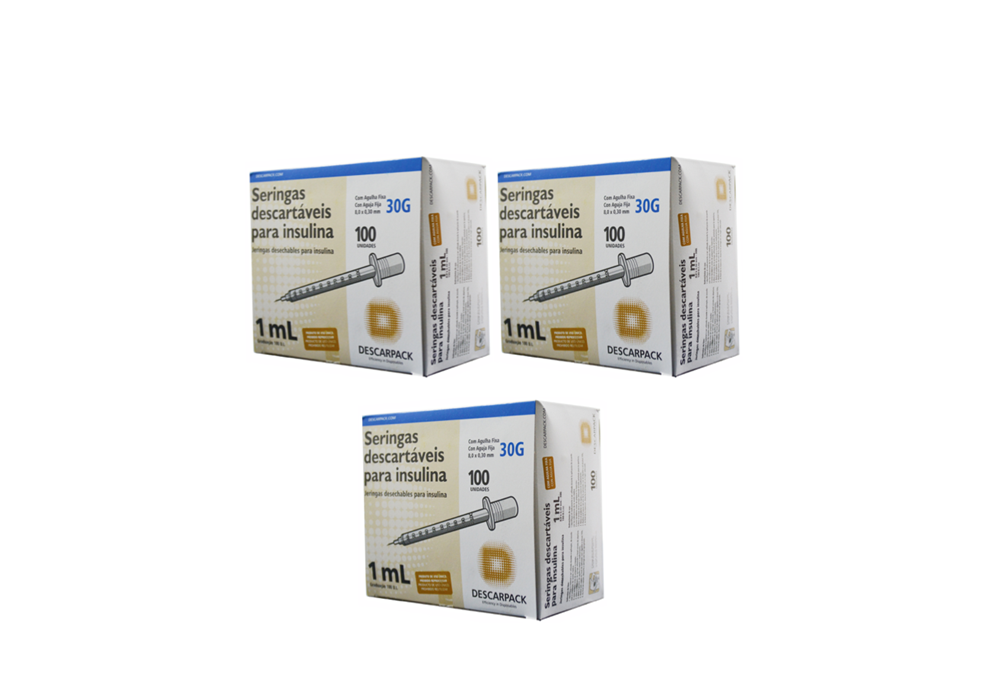 Seringa Botox 1ml 8mm X 0,30mm 30G (100ui) - 300 Seringas - DESCARPACK