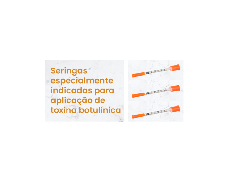 Seringa Botox 0,3ml 5mm x 0,23mm 32g (30ui) - 100 Seringas - UNIQMED
