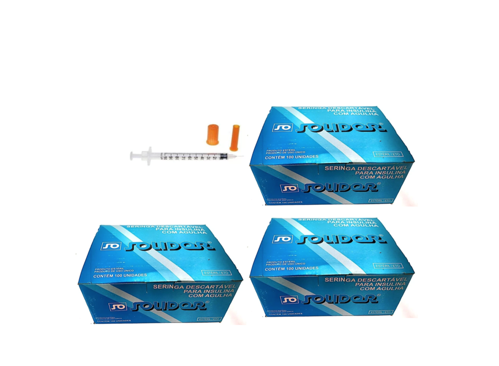 Seringa Botox 1ml 8mm X 0,30mm 30G (100ui) - 300 Seringas - SOLIDOR
