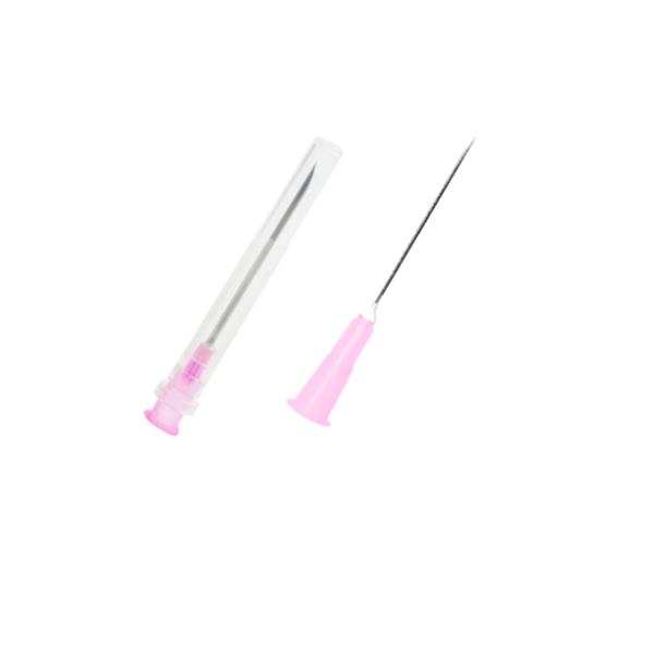 Agulha 18G - 40mm x 1,2mm - 100 agulhas (canhão rosa) - DESCARPACK