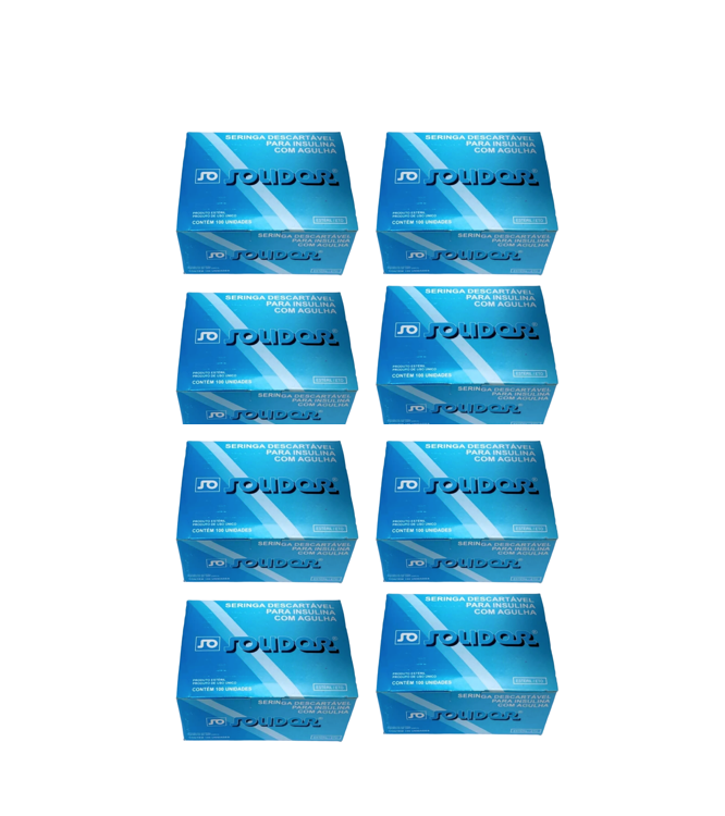 Seringa Insulina 1ml 8mm X 0,3mm (100ui) - 800 Seringas - SOLIDOR