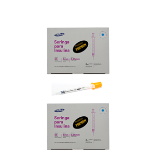 Seringa Insulina 0,5ml 6mm X 0,25mm Ultrafina (50ui) - 200 Seringas - CEPALAB
