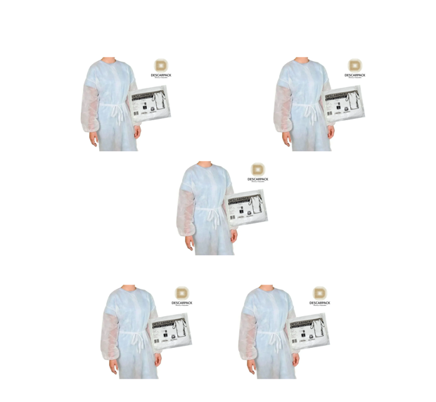 Avental descartável para procedimentos especiais - manga longa - 50 aventais - DESCARPACK