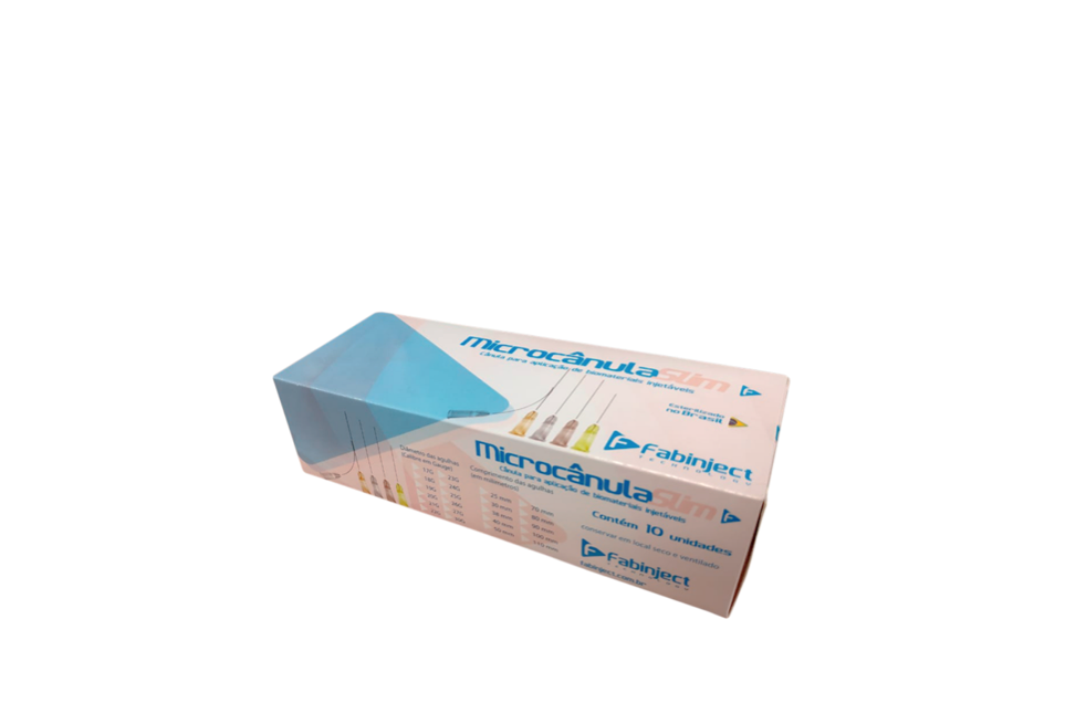Cânula 30G x 25mm - 10 cânulas (1 caixa) - Preenchimento Facial - FABINJECT