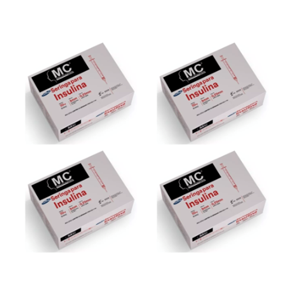 Seringa Insulina 0,3ml 5mm X 0,23mm (30ui) - 400 Seringas - MEDICAL