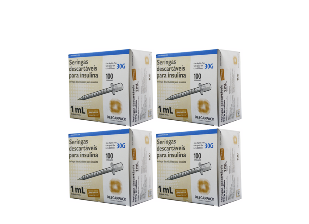 Seringa Botox 1ml 8mm X 0,30mm 30G (100ui) - 400 Seringas - DESCARPACK