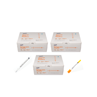 Seringa Insulina (ou botox) 1ml 6mm X 0,25mm Ultrafina (100ui) - 300 Seringas - CEPALAB
