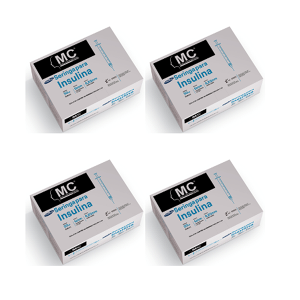 Seringa Insulina 0,5ml 5mm X 0,23mm (50ui) - 400 Seringas - MEDICAL