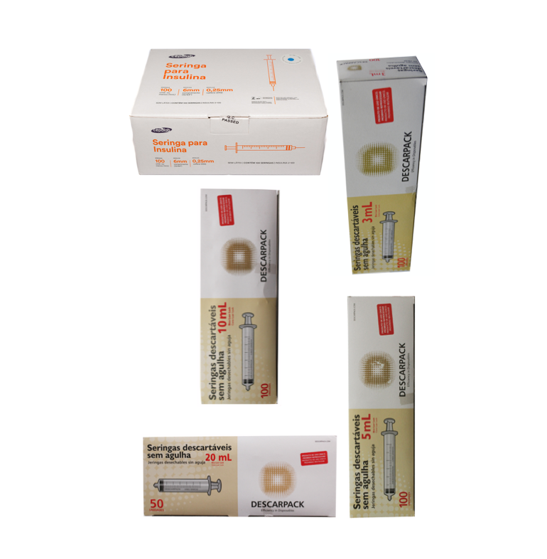 Combo de seringas de tamanhos variados (conforme descrição dos produtos)