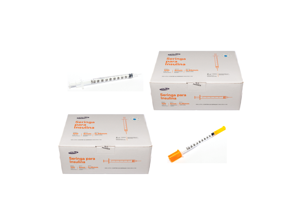 Seringa Aplic. de GH (somatropina) 1ml 6mm X 0,25mm (100ui) - 200 Seringas - CEPALAB