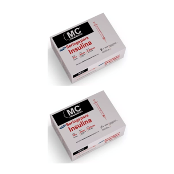 Seringa Insulina 0,3ml 5mm X 0,23mm (30ui) - 200 Seringas - MEDICAL