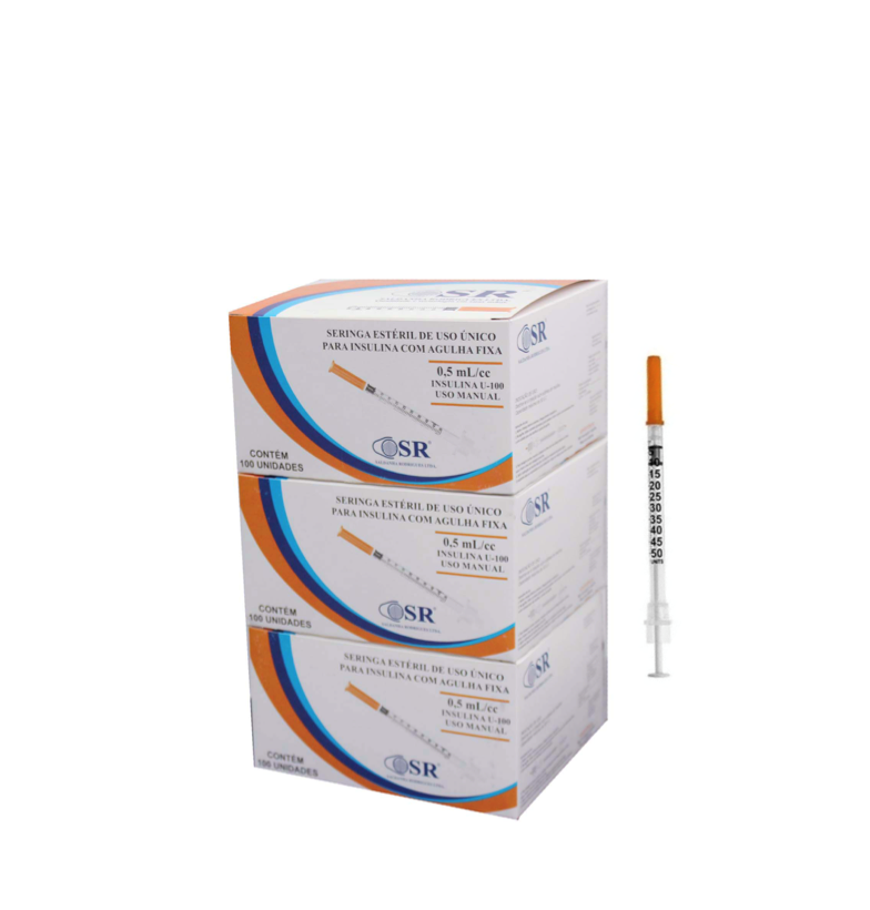 Seringa Botox 0,5ml 6mm X 0,25mm 31G Ultrafina (50ui) - 300 Seringas - SR