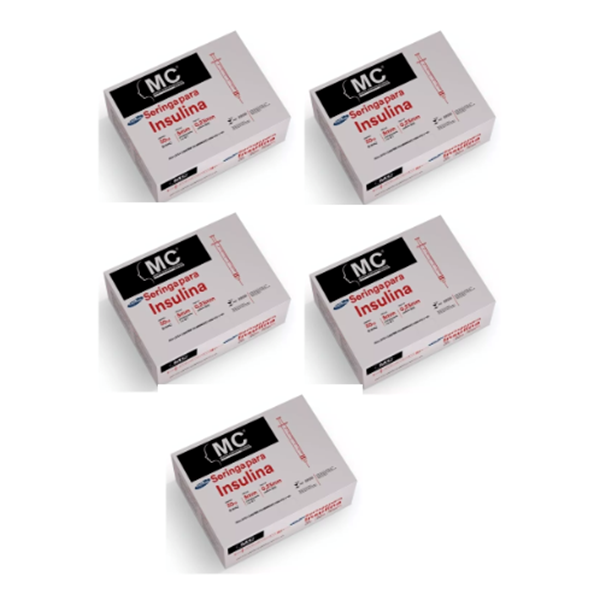 Seringa Insulina 0,3ml 5mm X 0,23mm (30ui) - 500 Seringas - MEDICAL