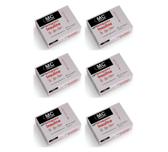 Seringa Insulina 0,3ml 5mm X 0,23mm (30ui) - 600 Seringas - MEDICAL