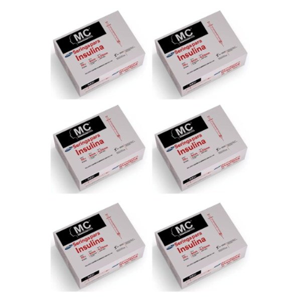 Seringa Insulina 0,3ml 5mm X 0,23mm (30ui) - 600 Seringas - MEDICAL