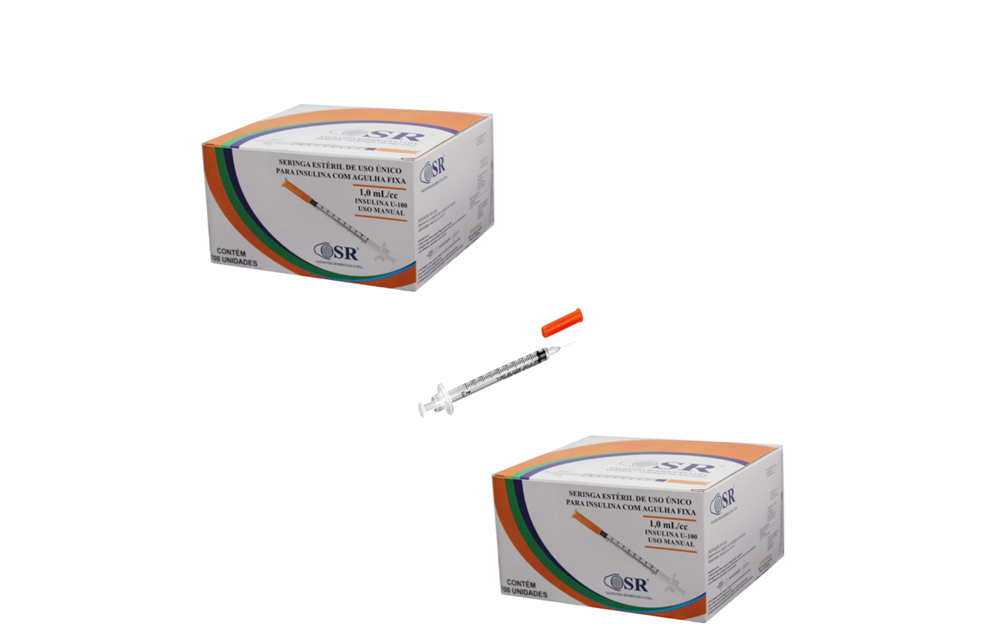 Seringa Aplic. de GH (somatropina) 1ml 6mm X 0,25mm (100ui) - 200 Seringas - SR