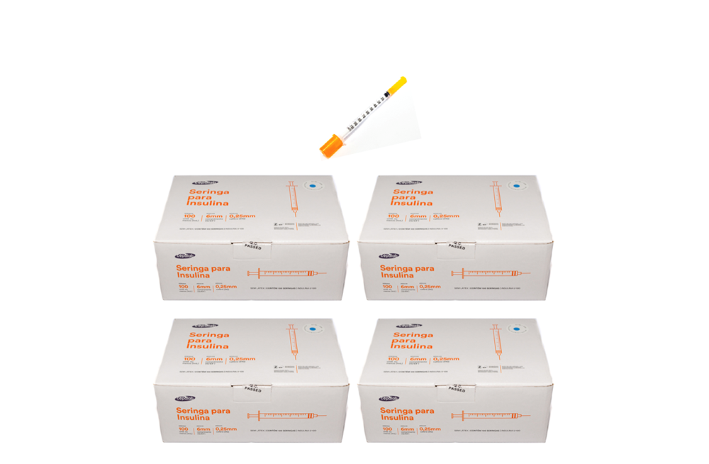 Seringa Aplic. de GH (somatropina) 1ml 6mm X 0,25mm (100ui) - 400 Seringas - CEPALAB