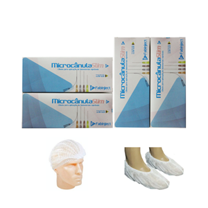 Cânula 22G x 50mm - 40 cânulas - FABINJECT + 100 Propés + 100 toucas - DESCARPACK