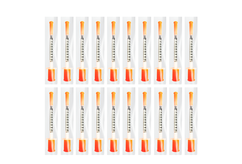Seringa Insulina 0,5ml 6mm x 0,25mm 31g (50ui) - 20 Seringas - UNIQMED