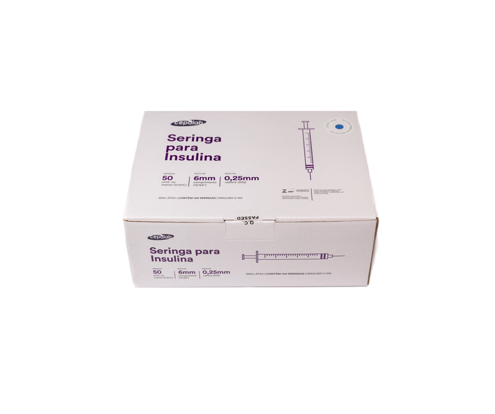 Seringa Aplic. de GH (hormônio de crescimento - somatropina) 0,5ml 6mm X 0,25mm (50ui) - CEPALAB