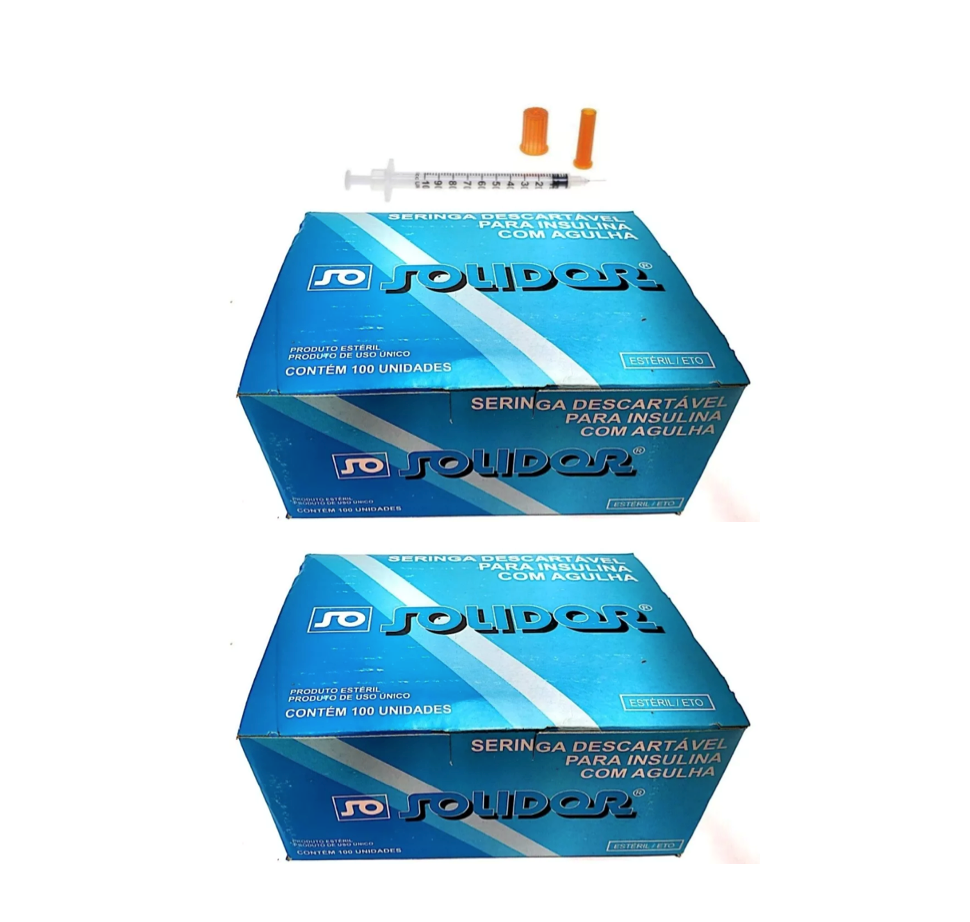 Seringa Botox 1ml 8mm X 0,30mm 30G (100ui) - 200 Seringas - SOLIDOR