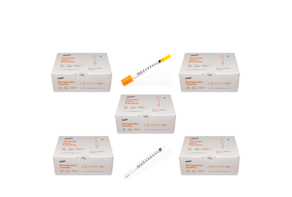 Seringa Aplic. de GH (somatropina) 1ml 6mm X 0,25mm (100ui) - 500 Seringas - CEPALAB