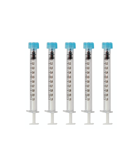 Seringa Cristal Policarbonato 1ml Resíduo Zero - 5 Seringas